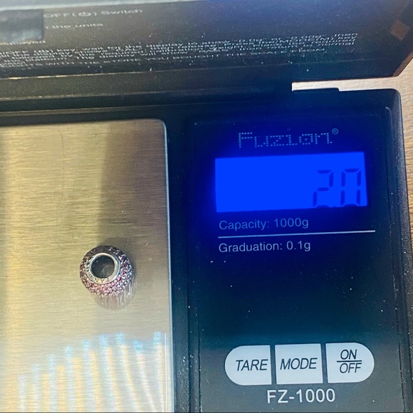 EUC Pandora 791051PCZ Sterling Silver Pave Lights Charm W/ Salmon Zirconia - Picture 8 of 8